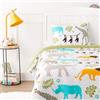 Amazon Basics Set copripiumino singolo per bambini, in microfibra, 2 pezzi, con copripiumino 100 x 135 cm e 1 federa da 40 x 60 cm, con stampa animalier