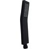 Drenky Soffione Doccia Manuale in Ottone Ad Alta Pressione Quadrato di Lusso a Funzione Singola con Uscita Acqua in Silicone, Nero