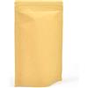 EVG Evergreen Goods 100 Sacchetti Carta Kraft Richiudibili per Alimenti (130 x 210 x 60 mm) | Buste Stand-Up Doypack Foderate in Lamina con Chiusura Zip e Strappo | per Caffè, Tè, Snack, Spezie