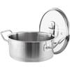 SILBERTHAL Casseruola induzione 20 cm - Acciaio inox - Pentola con coperchio di vetro - Triplo fondo
