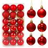 Sprinlot Palline di Natale Rosso 36 Pezzi, Palline Albero Natale 4cm, Bagattelle per Alberi di Natale, Plastica Addobbi Natalizi, Palline Decorative per Feste di Matrimoni e Natale