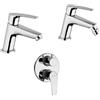 Jacuzzi Set miscelatori Jacuzzi | Rubinetteria Lucente lavabo bidet per piletta click clack e incasso doccia con deviatore due uscite