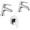 Jacuzzi | Rubinetteria Lucente set miscelatori lavabo bidet per piletta click clack e incasso doccia una uscita