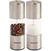 wenco Set di macinasale e pepe di alta qualità, 2 pezzi, per macinare spezie secche, macina in ceramica, acciaio inox, argento/trasparente