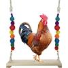 X-zoo QIODAZOO Altalena per pollo, in legno naturale, da appendere, per pollaio, gabbia per uccelli, grande per galline, parrocchetti, ara