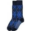 Hirsch Natur Calzino uomo in lana a rombi blu