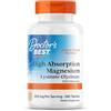 Doctor's Best, High Absorption Magnesium, 100% Chelato con TRAACS, con Glicina e Lisina, 240 Compresse vegane, Testato in Laboratorio, Senza Soia, Senza Glutine, non OGM
