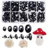 PH PandaHall 200pz Occhi per Pupazzi, 5 Taglie Occhi di Artigianali in Resina Ovale Occhi di Peluche Neri con Plastica Rondelle per Amigurumi,Fantoccio,Orsacchiotto,Peluche Animal