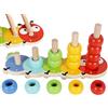 Toys of Wood Oxford TOWO Anelli impilabili in legno Baby-Adorabile tavoletta impilabile dal design - Puzzle di smistamento del colore - 5 pioli Impilatore-Early Learning Giocattoli in legno per 1 anno di regalo Ragazzo