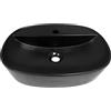 Baikal Lavabo su piano in ceramica nero, ovale piccolo, dimensioni: