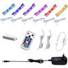 AIBOO LED Kit di Illuminazione per Armadietto con Mensola Sotto Vetro RGB con Telecomando RF, Luci A Clip Lunghe Dimmerabili, Strisce LED Ultra Sottili per Il Bancone Della Cucina（Confezione da 6）