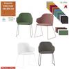 Elleci Office HOST NEW Poltroncina attesa Slitta acciaio verniciata colori antracite bianco cipria verde salvia tessuto KING FLEX class 1IM