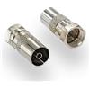 HB-DIGITAL Adattatore Antenna Satellitare F-Iec: Connettore TV Satellitare Dvb-S/S2 Maschio a Dvb-T2/C Femmina - Coassiale Nichelato
