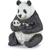 Papo 50196 - Statuetta di panda seduta e bambino del Regno degli animali selvatici, multicolore