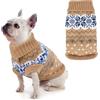 Idepet Cane Pet Pull, Inverno Caldo Cane Gatto Cavalieri Vestiti, Confortevole Cappotto per Animali Domestici Costume Cucciolo Jumper Gattino Maglione Vestiti per Cani Piccoli Medii Grandi Gatti