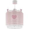 Dalber Lampada da soffitto per bambini Little Queen Corona di cuori rosa (61102)