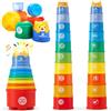 hahaland Giochi Bambini 1 Anno, Cubi Impilati Montessori 10 Pezzi