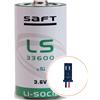Saft Batteria litio con connettore MOLEX per POLITEC- LS33600 3,6V 17Ah