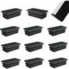 Zaky 18 pezzi Tappi in Plastica per Tubi 60 x 40 mm Connettore in Plastica per Tubo Rettangolari Tubi di Ferro Mobili Trampolino Sedia (Nero)