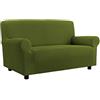 Italian Bed Linen Più Bello copridivano bielastico Sagomato Tessuto a Struttura Liscia, 97% Poliestere + 3% Elastan, Verde Scuro, 2 Posti