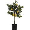 DRW Pianta Artificiale di Un Limone in polietilene con Verde e Giallo 60 cm, Vari, Grande
