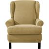 EBETA Jacquard Salvadivano Copripoltrona Trapuntato Adele, Copripoltrona con Orecchie Poltrona Protettiva Elasticizzato Antiscivolo (Giallo)