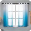 GIRASOLE HOME Coppia Tende Voile Semi Trasparenti Colore Sfumato Bianco e Azzurro Tenda per Soggiorno Camera Cameretta Cucina e Interni 2 Pannelli con Occhielli 140x148cm