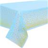 Duocute 2 Pezzi Tovaglia per Feste Blu e Oro Usa e Getta per Tavolo Rettangolare, Copritavolo Rettangolare con Coriandoli a Pois Dorati per BabyShower, Compleanno Ragazzo, Tea Party, 137 cm x 274 cm