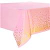Duocute 4 Pezzi Tovaglia per Feste Rosa e Oro Usa e Getta per Tavolo Rettangolare Copritavolo con Coriandoli a Pois Dorati per addio al nubilato Compleanno Ragazza Baby Shower, 137 cm x 274 cm