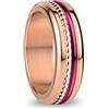 BERING Arctic Symphony Collection Tigris 8 - Anello da donna in acciaio inox, finitura lucida, color oro rosa