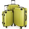 HAUPTSTADTKOFFER - SPREE - Set di 3 valigie, Valigie rigide, Trolley con 4 doppie ruote, Bagaglio da viaggio opaco, Set da viaggio, TSA, (S, M e L), Farn