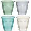 Colourworks Bicchieri di Plastica in Melamina, Set di 4 Bicchieri da Picnic, 280ml, Colore Classico