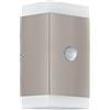 Eglo Led lampada da parete per esterni Carpinera, lampada da esterno a due fiamme con rilevatore di movimento, sensore crepuscolare, acciaio inossidabile, plastica, bianco, bianco caldo, GU10, IP44