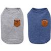 YAODHAOD T-Shirt Per Cani Minimalista, Vestiti Per Gatti Per Cani, Blu e Grigio, Cotone Per Mini Cane, Cane Piccolo e Gatto (Confezione da 2 (L-per gatti e chihuahua, Blu e grigio)