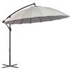 Outsunny Ombrellone Decentrato Φ296cm, a Braccio, Grigio, Base a Croce, Design Moderno per Giardino ed Esterni|Aosom