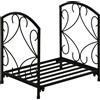 Outsunny Portalegna per Camino da Interno ed Esterno in Metallo con Base Rialzata per 50kg di Legna, 39.5x31.5x39.5cm, Nero|Aosom
