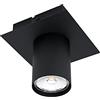 Eglo Plafoniera Led Valcasotto, lampada da soffitto minimalista, faretto da soffitto in metallo, lampada da soggiorno in nero, lampada da cucina, spot Led bianco caldo, attacco GU10