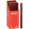 Bolsius Candele a colonna affusolate - Rosso - Confezione da 16 - Lunga durata di 13 ore - Decorazione d'interni - Non profumate - Cera vegana naturale - 27 x 2,3 cm