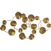 DRW Applique da Parete con Cerchi in Metallo Dorato 89 x 6 x 50 cm, Oro, Grande
