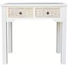 DRW Tavolo da Ingresso con 2 cassetti in Legno MDF Abete Bianco 78 x 30 x 78 cm, 78x30x78cm