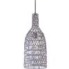 LUSSIOL Lampada Teva, lampada a sospensione in rattan, 60 W, grigio, ø 22 x H 60 cm