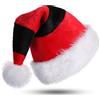 CITÉTOILE Cappello da Babbo Natale, Cappello da Babbo Natale per Adulti Unisex, Lussuosa Decorazione Della Testa di Natale, Doppio Strato a Strisce rosse e nero