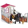 SCHLEICH 2542437 BOX PER CAVALLI CON TORI E IL SUO CAVALLO