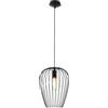 Eglo Lampada a sospensione Newtown, lampada a sospensione a uno punto luce vintage, lampada a sospensione retrò in acciaio, nero, E27, diametro 27,5 cm