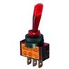 ELCART Interruttore unipolare a leva rossa luminoso 12V 20A