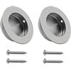 Create idea 2 pomelli rotondi da incasso in acciaio inox spazzolato 304 circolari a filo estraibile nascosti per porte scorrevoli con viti, 50 x 40 x 12 mm
