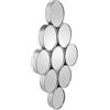 DRW Specchio da parete con 9 cerchi in metallo e specchio in argento 39,5 x 5 x 79,5 cm, specchio 12 x 16 cm
