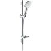 hansgrohe Raindance Select E Set doccia 120 3 getti con asta doccia 65 cm e portasapone, bianco/cromo, 26620400