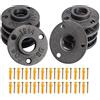 HO2NLE 10pcs Flangia Filettata 3/4'' Nera,Flangia da Pavimento con 3 Fori, Tubi in Ferro per Supporto Tubo per Arredamento Stile Industriale Vintage + 30pcs Viti