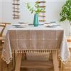 Pahajim Nappa a Scacchi a Prova di Polvere Tovaglia Antimacchia Quadrata per Tavolo Rettangolare Decorazioni Cucina Lino Tovaglia Cotone Lavabile(Marrone Reticolo,140x220cm